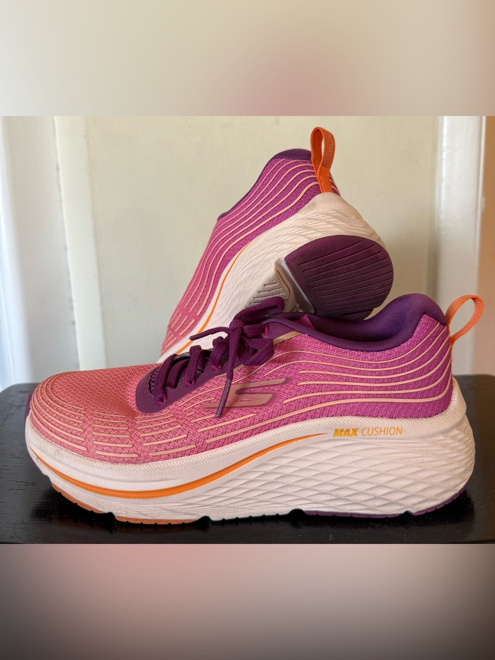 Skechers Women's Pink and Purple Max Cushion Sneakers